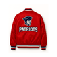 Red jacket with 'Patriots' logo on a white background
