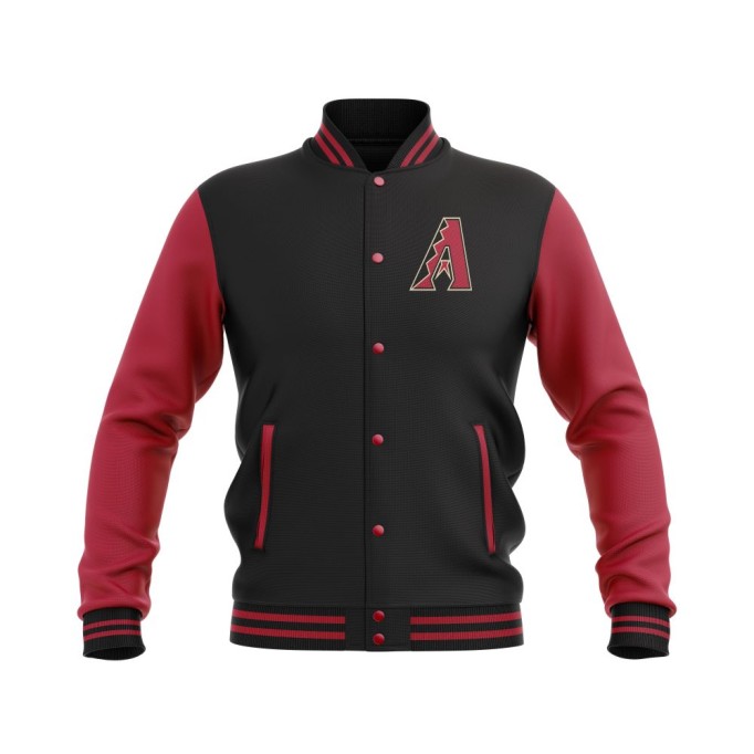 Letterman Arizona Diamondbacks Wool Body and Leather Sleeves Varsity Jacket - MLB Jacket