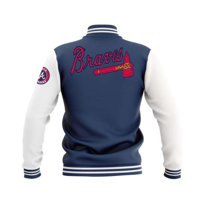 Letterman Atlanta Braves Wool Body and Leather Sleeves Varsity Jacket - MLB Jacket