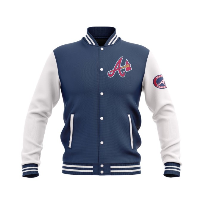 Letterman Atlanta Braves Wool Body and Leather Sleeves Varsity Jacket - MLB Jacket