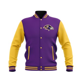 Letterman Baltimore Ravens Wool Body and Leather Sleeves Varsity Jacket - NFL Jacket