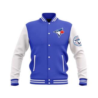 Letterman Toronto Blue Jays Wool Body and Leather Sleeves Varsity Jacket - MLB Jacket