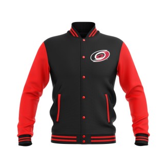 Letterman Carolina Hurricanes Wool Body and Leather Sleeves Varsity Jacket - NHL Jacket