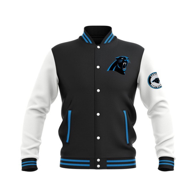 Letterman Carolina Panthers Wool Body and Leather Sleeves Varsity Jacket - NFL Jacket