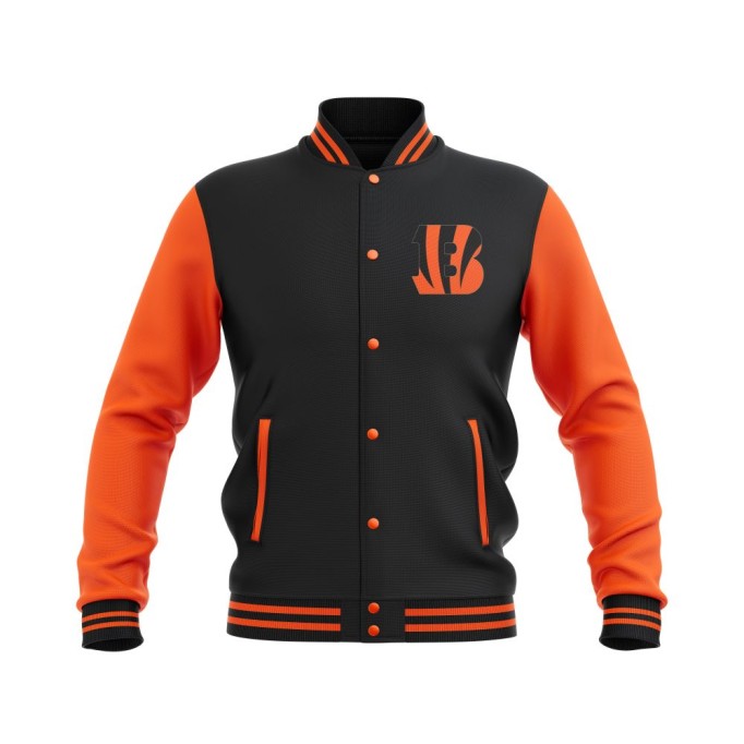 Letterman Cincinnati Bengals Wool Body and Leather Sleeves Varsity Jacket - NFL Jacket