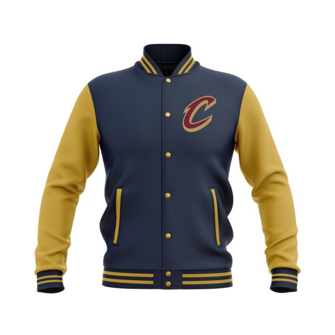 Letterman Cleveland Cavaliers Wool Body and Leather Sleeves Varsity Jacket - NBA Jacket