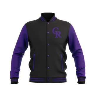 Letterman Colorado Rockies Wool Body and Leather Sleeves Varsity Jacket - MLB Jacket