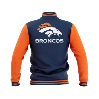 Letterman Denver Broncos Wool Body and Leather Sleeves Varsity Jacket - NFL Jacket