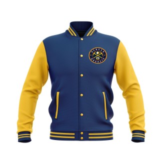 Letterman Denver Nuggets Wool Body and Leather Sleeves Varsity Jacket - NBA Jacket