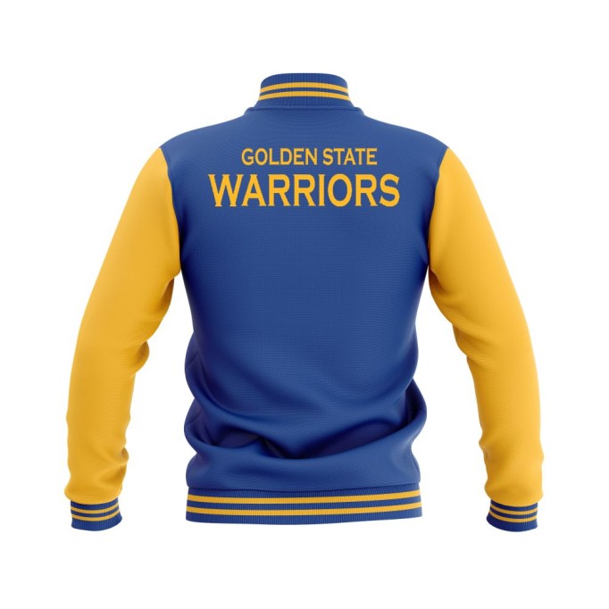 Letterman Golden State Warriors Wool Body and Leather Sleeves Varsity Jacket - NBA Jacket