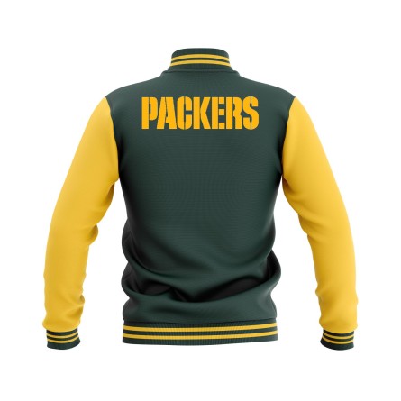 Letterman Green Bay Packers Wool Body and Leather Sleeves Varsity Jacket - NFL Jacket