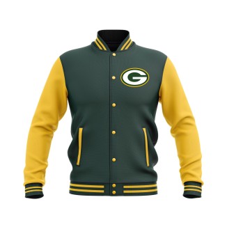 Letterman Green Bay Packers Wool Body and Leather Sleeves Varsity Jacket - NFL Jacket