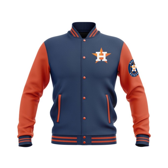 Letterman Houston Astros Wool Body and Leather Sleeves Varsity Jacket - MLB Jacket