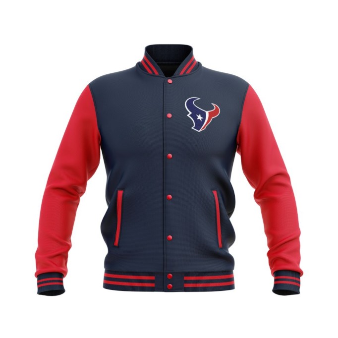 Letterman Houston Texans Wool Body and Leather Sleeves Varsity Jacket - NFL Jacket