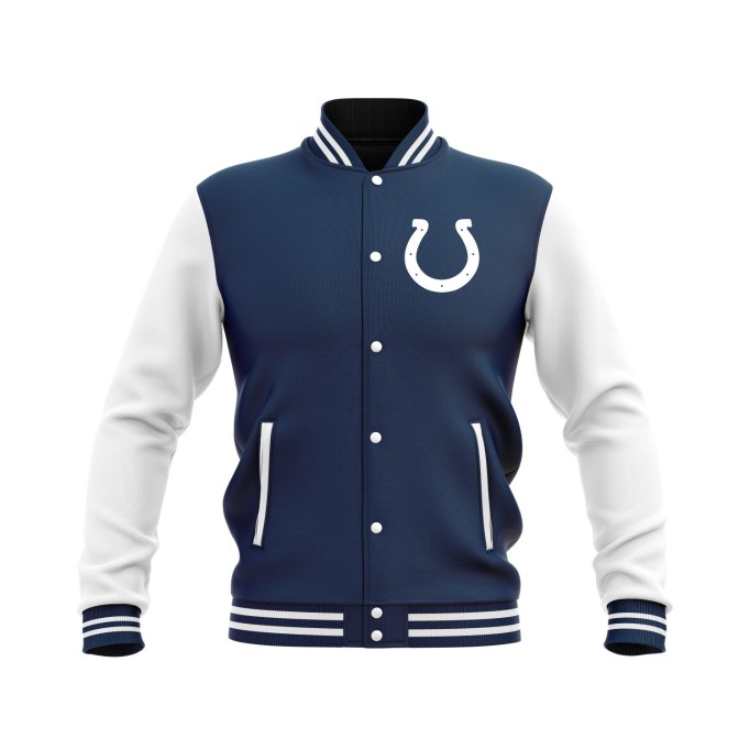 Letterman Indianapolis Colts Wool Body and Leather Sleeves Varsity Jacket - NFL Jacket