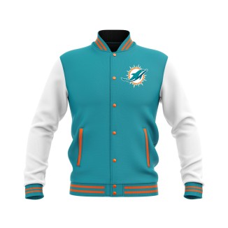 Letterman Miami Dolphins Wool Body and Leather Sleeves Varsity Jacket - NFL Jacket