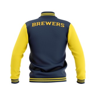 Letterman Milwaukee Brewers Wool Body and Leather Sleeves Varsity Jacket - MLB Jacket