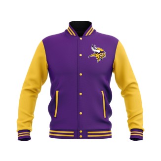 Letterman Minnesota Vikings Wool Body and Leather Sleeves Varsity Jacket - NFL Jacket