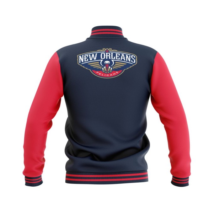 Letterman New Orleans Pelicans Wool Body and Leather Sleeves Varsity Jacket - NBA Jacket