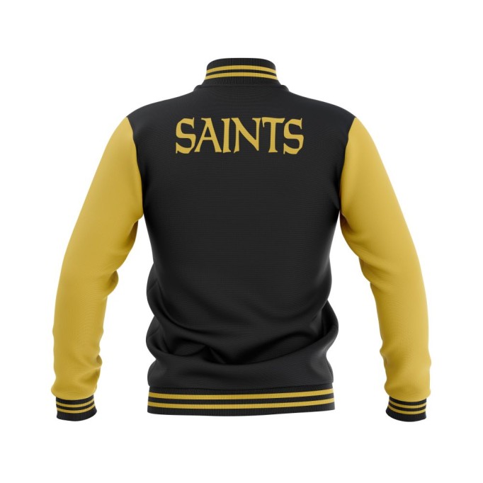 Letterman New Orleans Saints Wool Body and Leather Sleeves Varsity Jacket - NFL Jacket