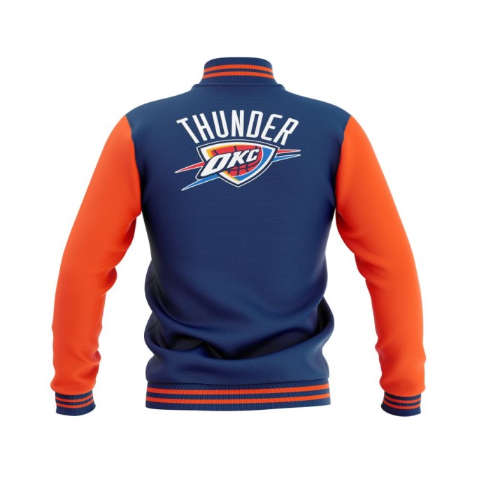 Letterman Oklahoma City Thunder Wool Body and Leather Sleeves Varsity Jacket - NBA Jacket