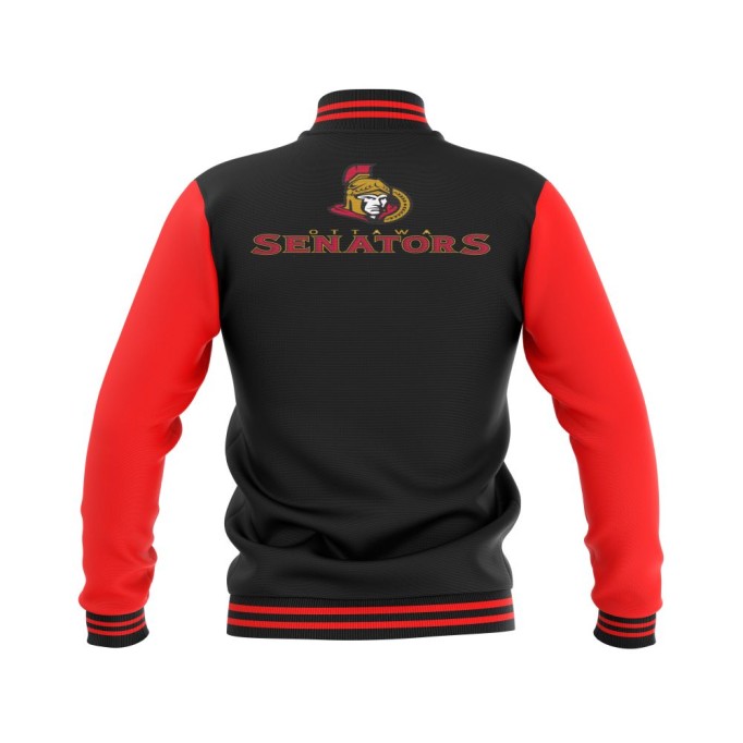 Letterman Ottawa Senators Wool Body and Leather Sleeves Varsity Jacket - NHL Jacket