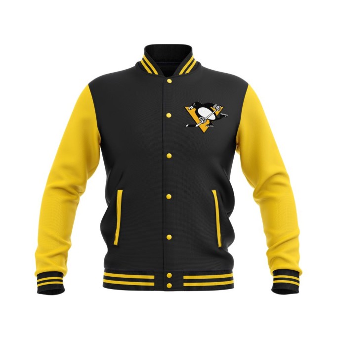 Letterman Pittsburgh Penguins Wool Body and Leather Sleeves Varsity Jacket - NHL Jacket