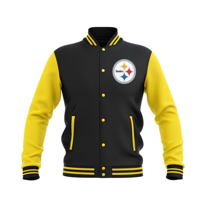 Letterman Pittsburgh Steelers Wool Body and Leather Sleeves Varsity Jacket - NFL Jacket