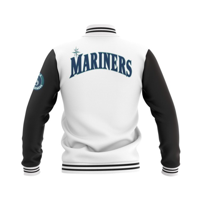 Letterman Seattle Mariners Wool Body and Leather Sleeves Varsity Jacket - MLB Jacket