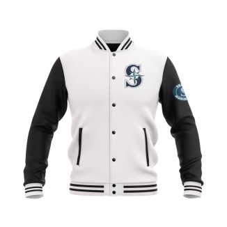 Letterman Seattle Mariners Wool Body and Leather Sleeves Varsity Jacket - MLB Jacket