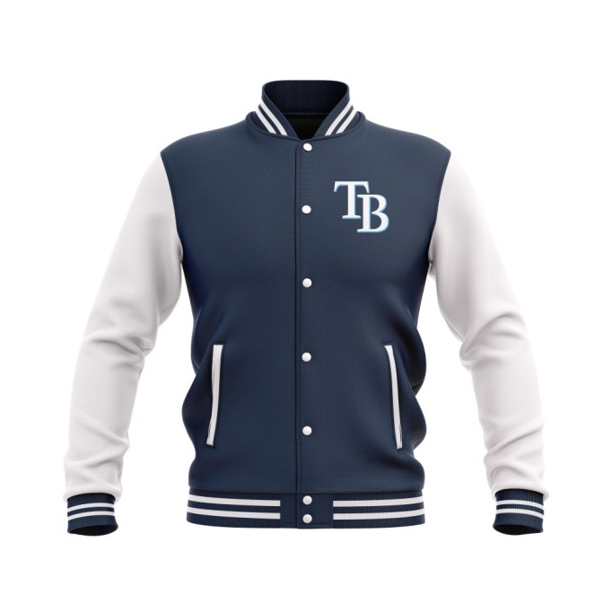 Letterman Tampa Bay Rays Wool Body and Leather Sleeves Varsity Jacket - MLB Jacket