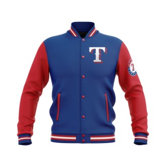 Letterman Texas Rangers Wool Body and Leather Sleeves Varsity Jacket - MLB Jacket