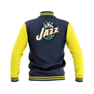 Letterman Utah Jazz Wool Body and Leather Sleeves Varsity Jacket - NBA Jacket