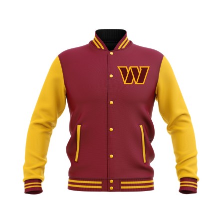 Letterman Washington Commanders Wool Body and Leather Sleeves Varsity Jacket - NFL Jacket