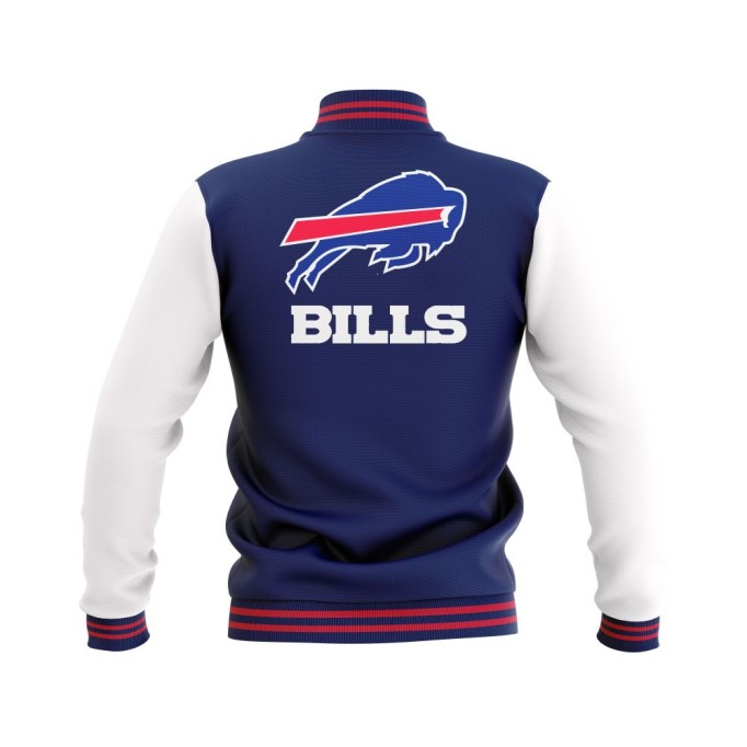 Letterman Buffalo Bills Wool Body and Leather Sleeves Varsity Jacket - NFL Jacket