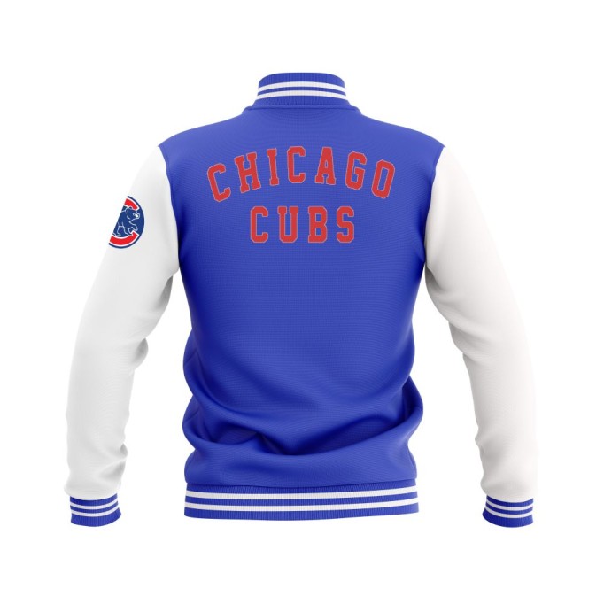 Letterman Chicago Cubs Wool Body and Leather Sleeves Varsity Jacket - MLB Jacket