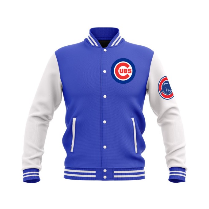 Letterman Chicago Cubs Wool Body and Leather Sleeves Varsity Jacket - MLB Jacket