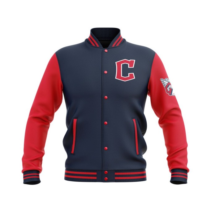 Letterman Cleveland Guardians Wool Body and Leather Sleeves Varsity Jacket - MLB Jacket