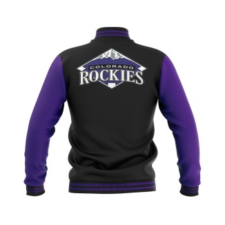 Letterman Colorado Rockies Wool Body and Leather Sleeves Varsity Jacket - MLB Jacket