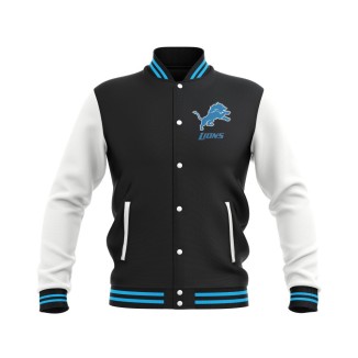 Letterman Detroit Lions Wool Body and Leather Sleeves Varsity Jacket - NFL Jacket