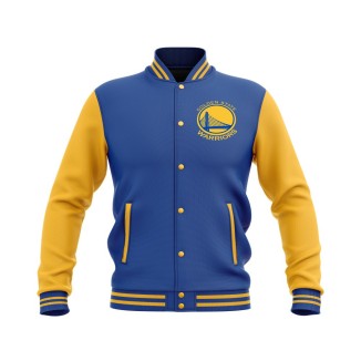 Letterman Golden State Warriors Wool Body and Leather Sleeves Varsity Jacket - NBA Jacket