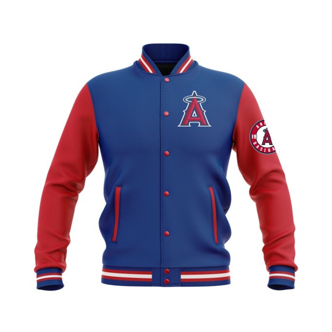 Letterman Los Angeles Angels Wool Body and Leather Sleeves Varsity Jacket - MLB Jacket