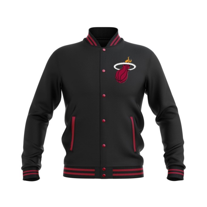 Letterman Miami Heat Wool Body and Leather Sleeves Varsity Jacket - NBA Jacket